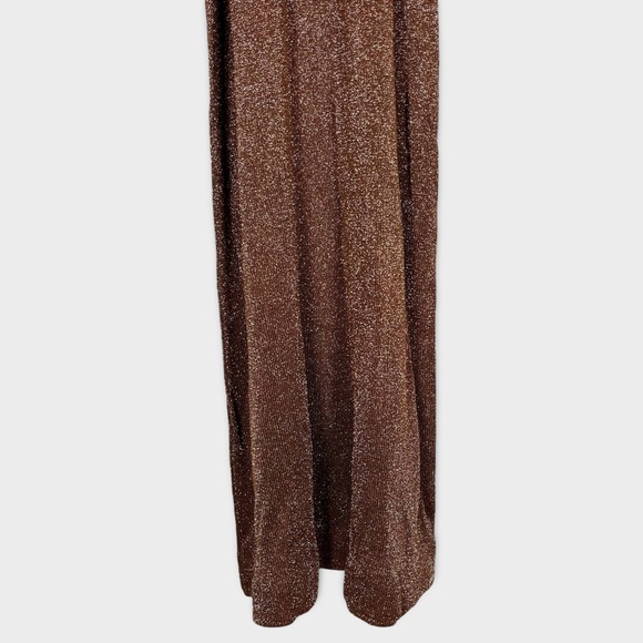 Vintage Wenjilli Maxi Dress 11/12 70s Metallic Knit Glam Regency Whimsigoth Boho - Picture 4 of 8